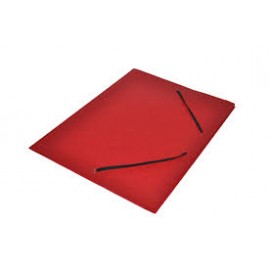 Farde 3 Rabats Carton + Elast. ROUGE 28X38cm